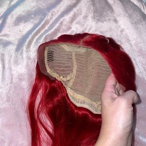 Red lace front wig